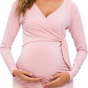 NWT Glampunch Maternity Shirt Long Sleeve V-neck